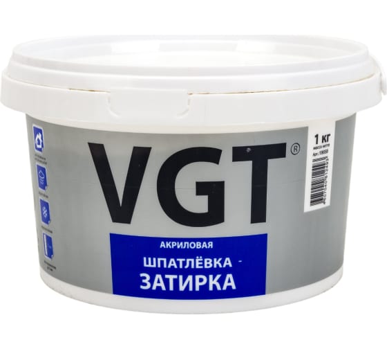 Шпатлевка-затирка VGT акриловая водостойкая 1,0кг