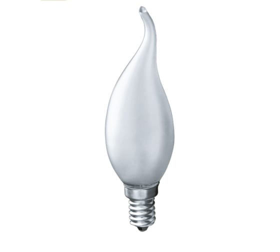Лампа накал. E14 40W 230V свеча на ветру мат.